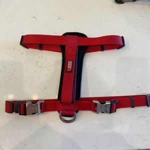 EUC KONG Comfort Padded Chest Plate Dog Harness Large Red
